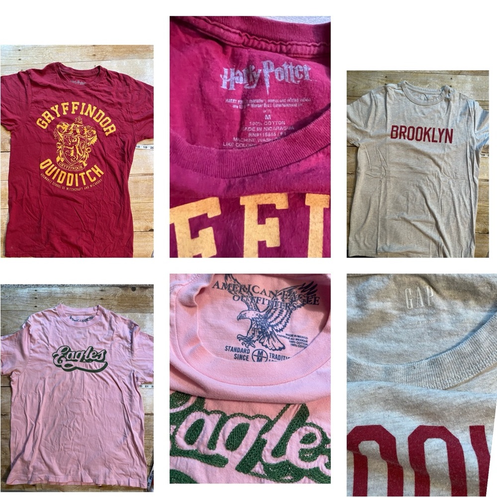 Lot of 3 Men's tshirts - Gap Brooklyn, AE, Gryffindor